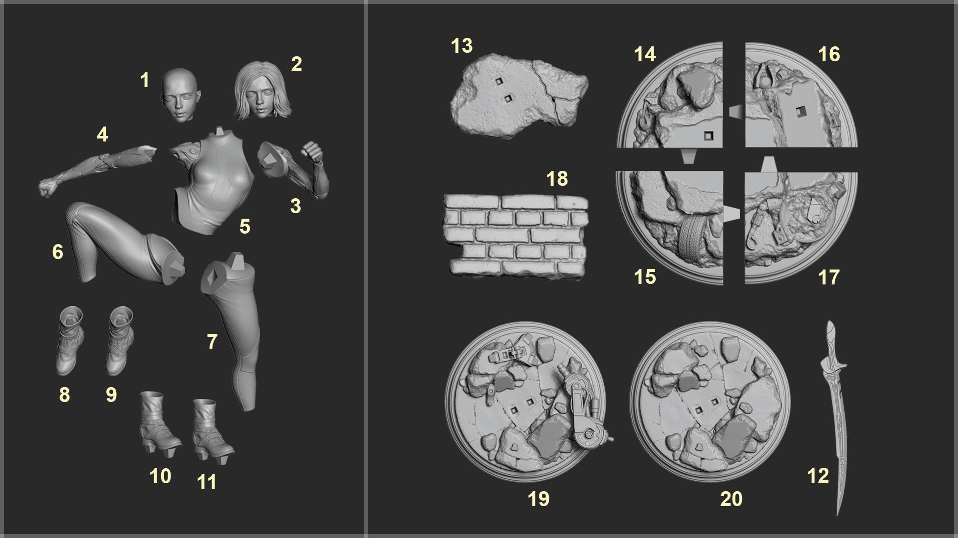 Alita Battle Angel 3D Model 3D print model_10