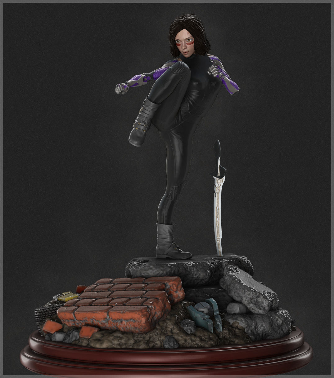 Alita Battle Angel 3D Model 3D print model_3