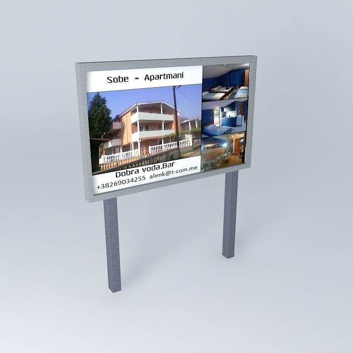 Billboard 2 with advertisement 3D model_2