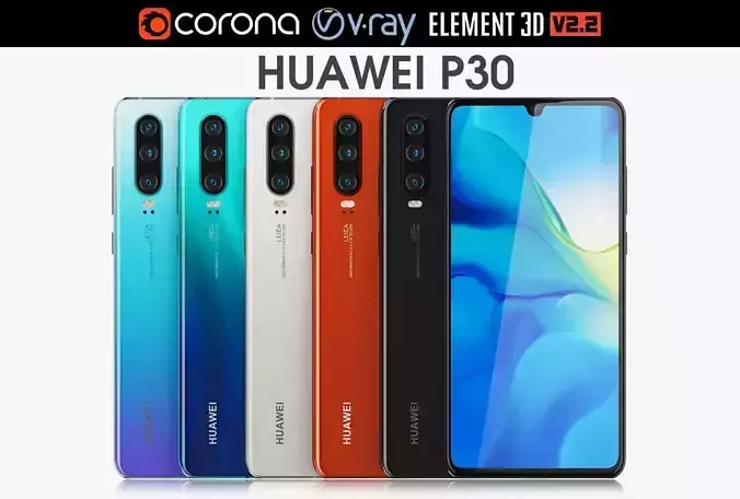 Huawei P30 ALL Colors 3D model