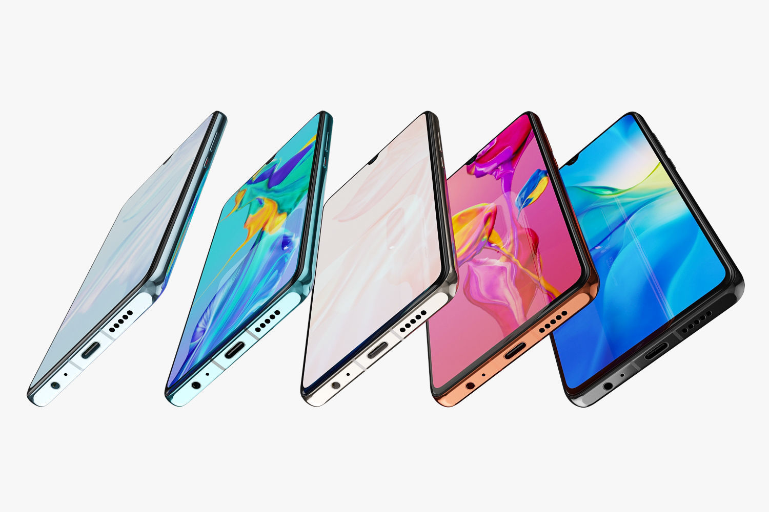 Huawei P30 ALL Colors 3D model_2