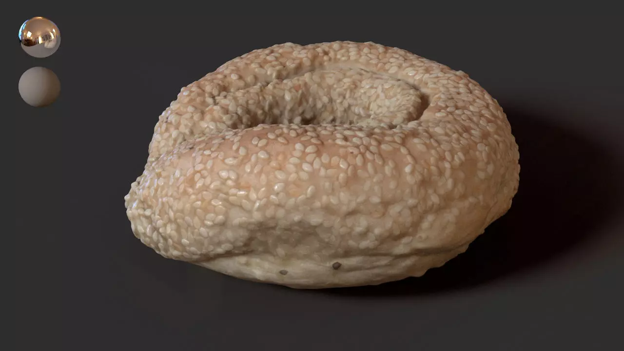8- Sesame Bagel 3D model_0
