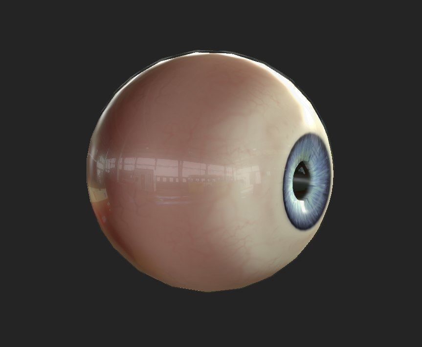 Eyeball human eye Low-poly 3D model_1