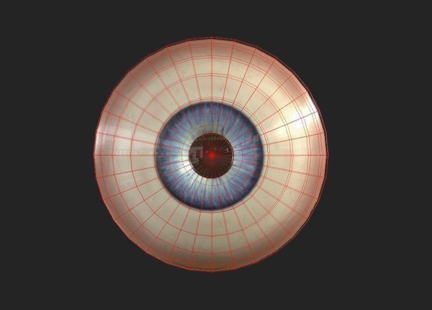 Eyeball human eye Low-poly 3D model_4