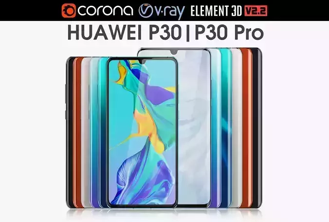 Huawei P30 and P30 Pro Collection 3D model