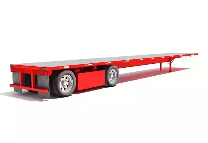 Flatbed Trailer 3D Models