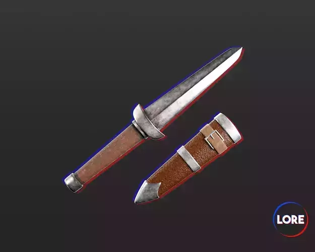 Medieval Common Weapon Knife Low-poly 3D model