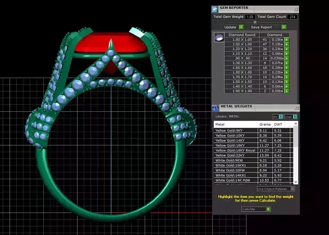 the women ring with ruby and diamond 