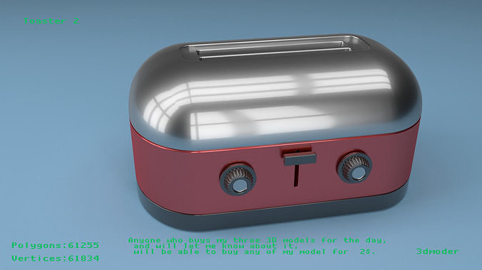 Toaster 2 3D model | CGTrader