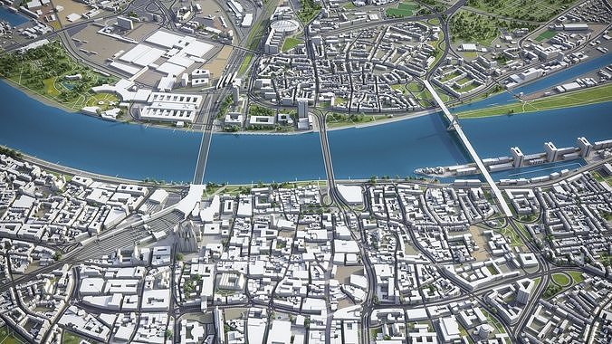 Cologne - Koln Low-poly 3D model 3