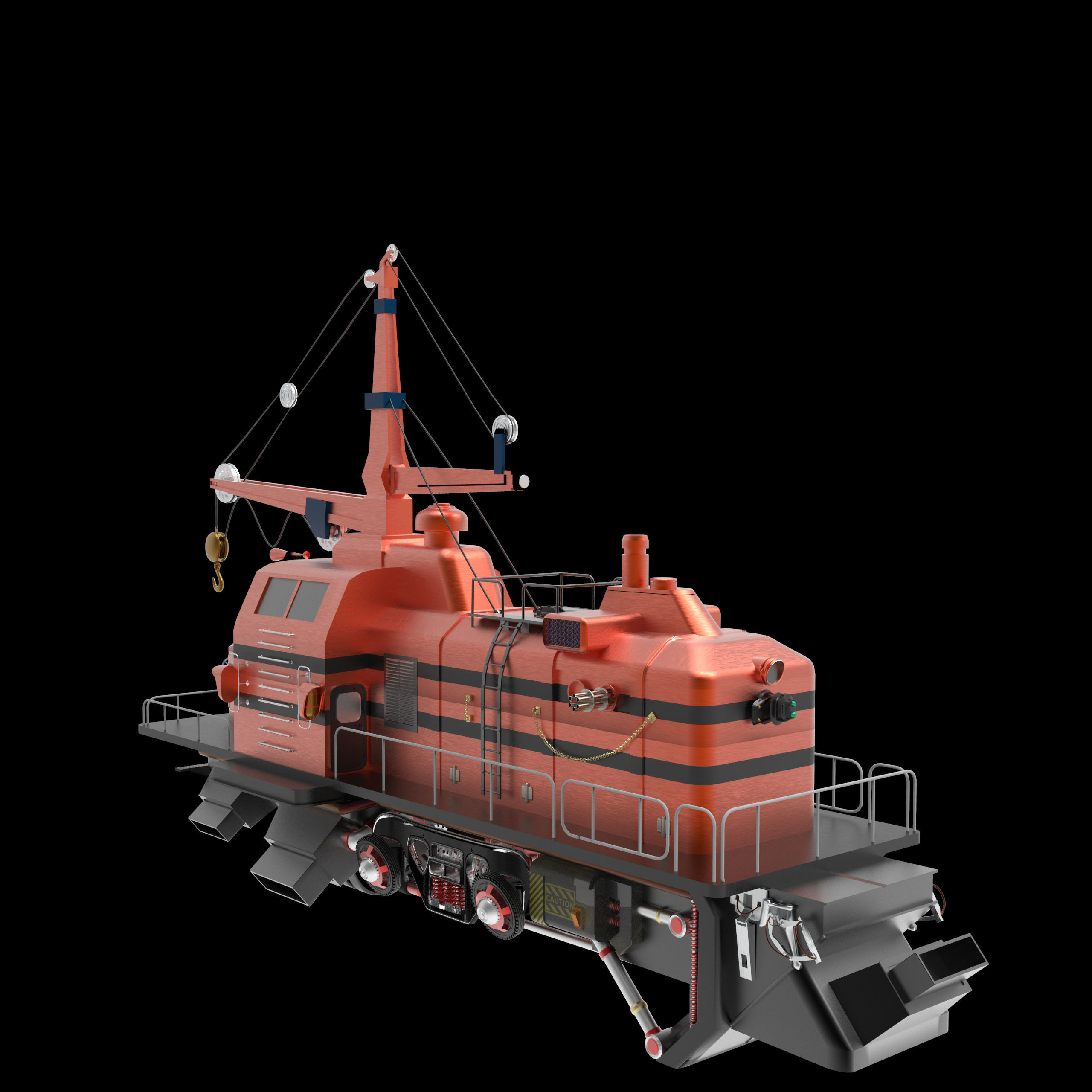 Spaceship rescue boat 3D model_6