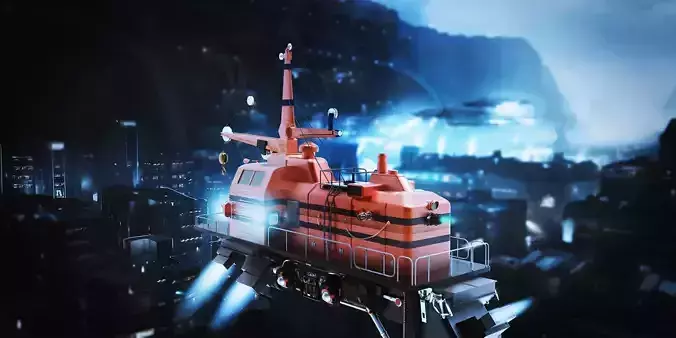 Spaceship rescue boat 3D model