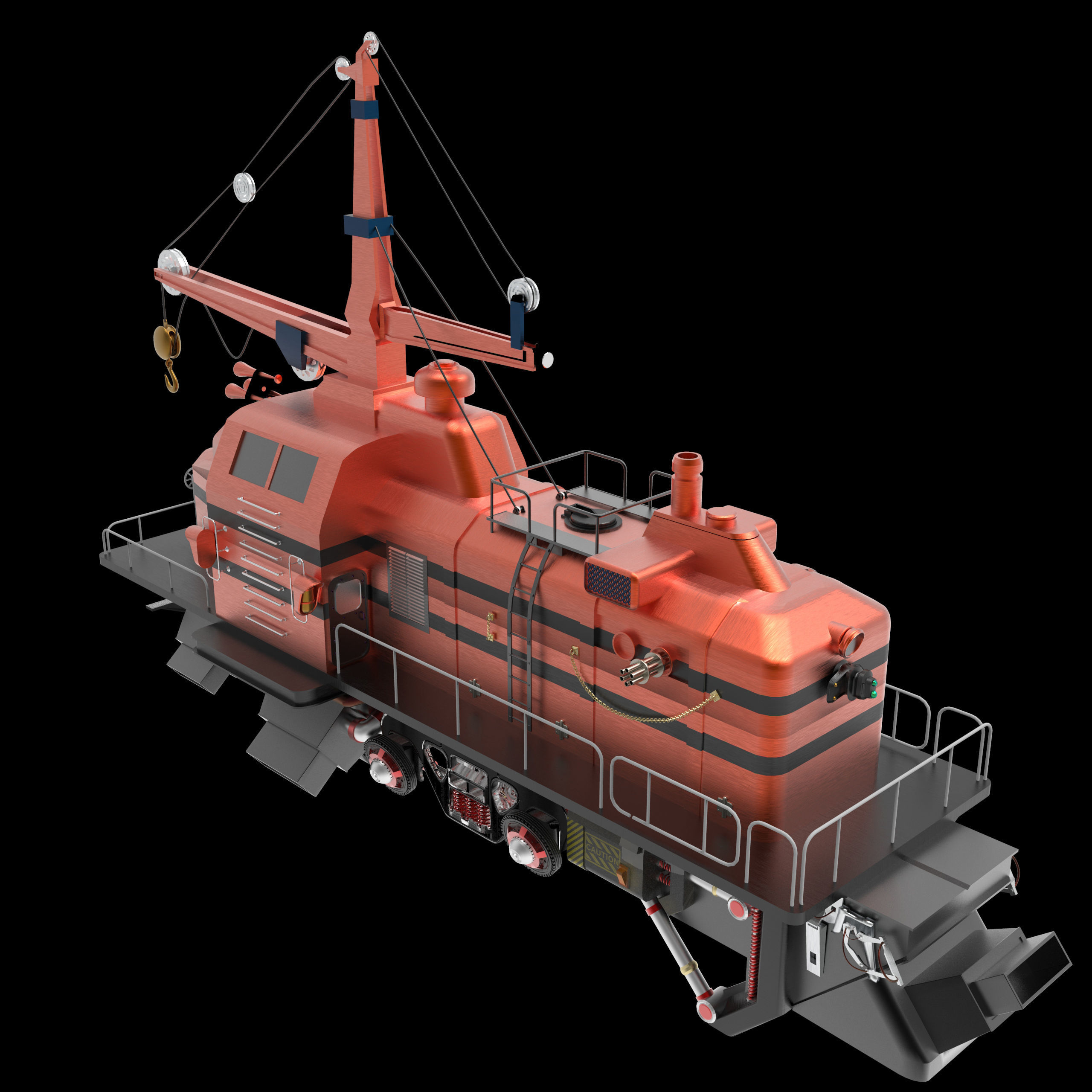 Spaceship rescue boat 3D model_5