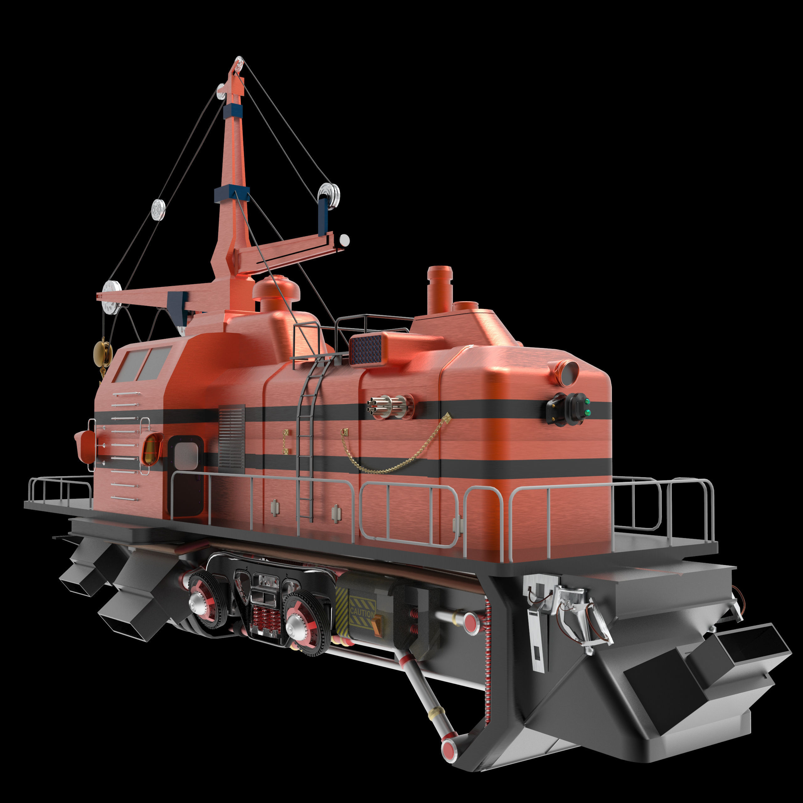 Spaceship rescue boat 3D model_2