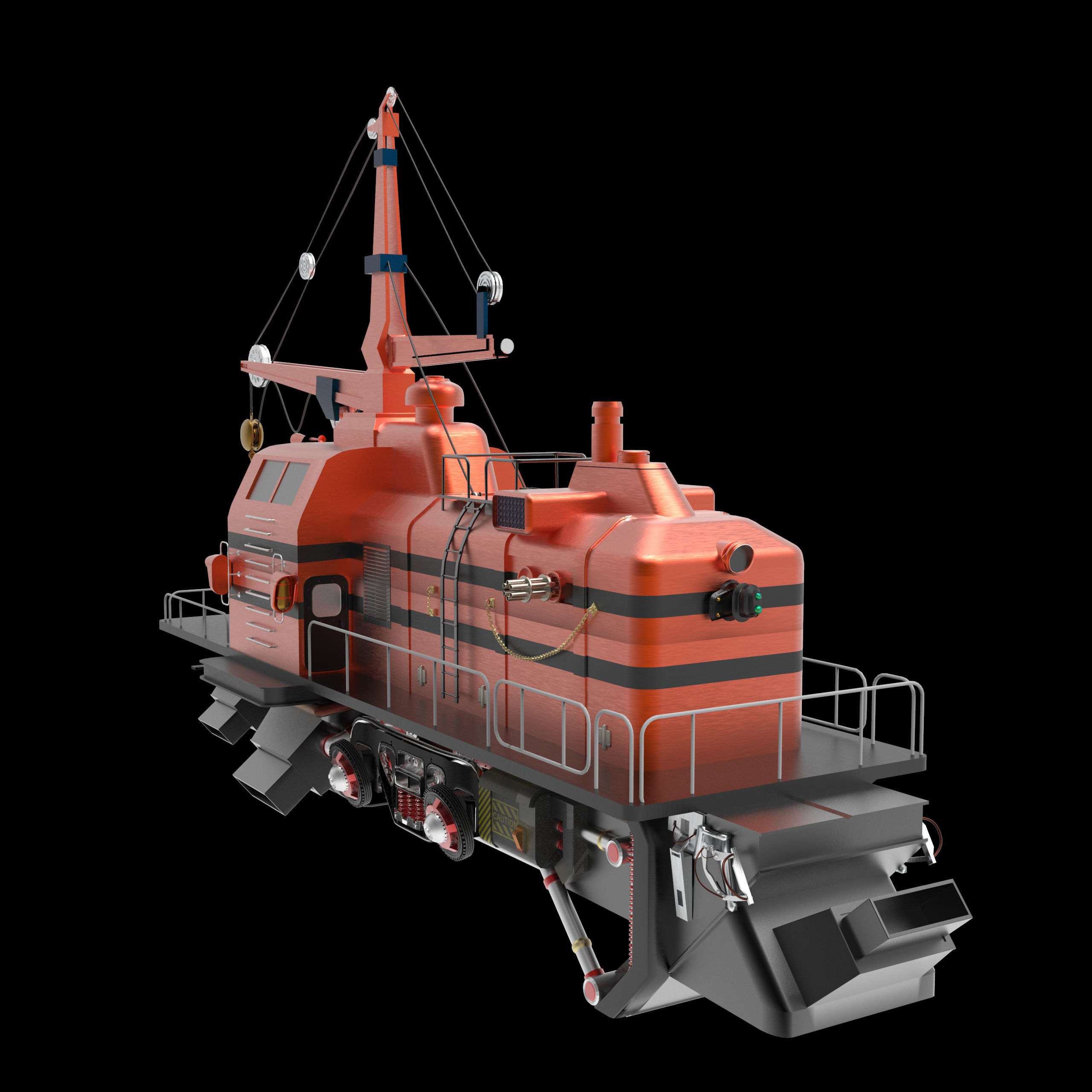 Spaceship rescue boat 3D model_3
