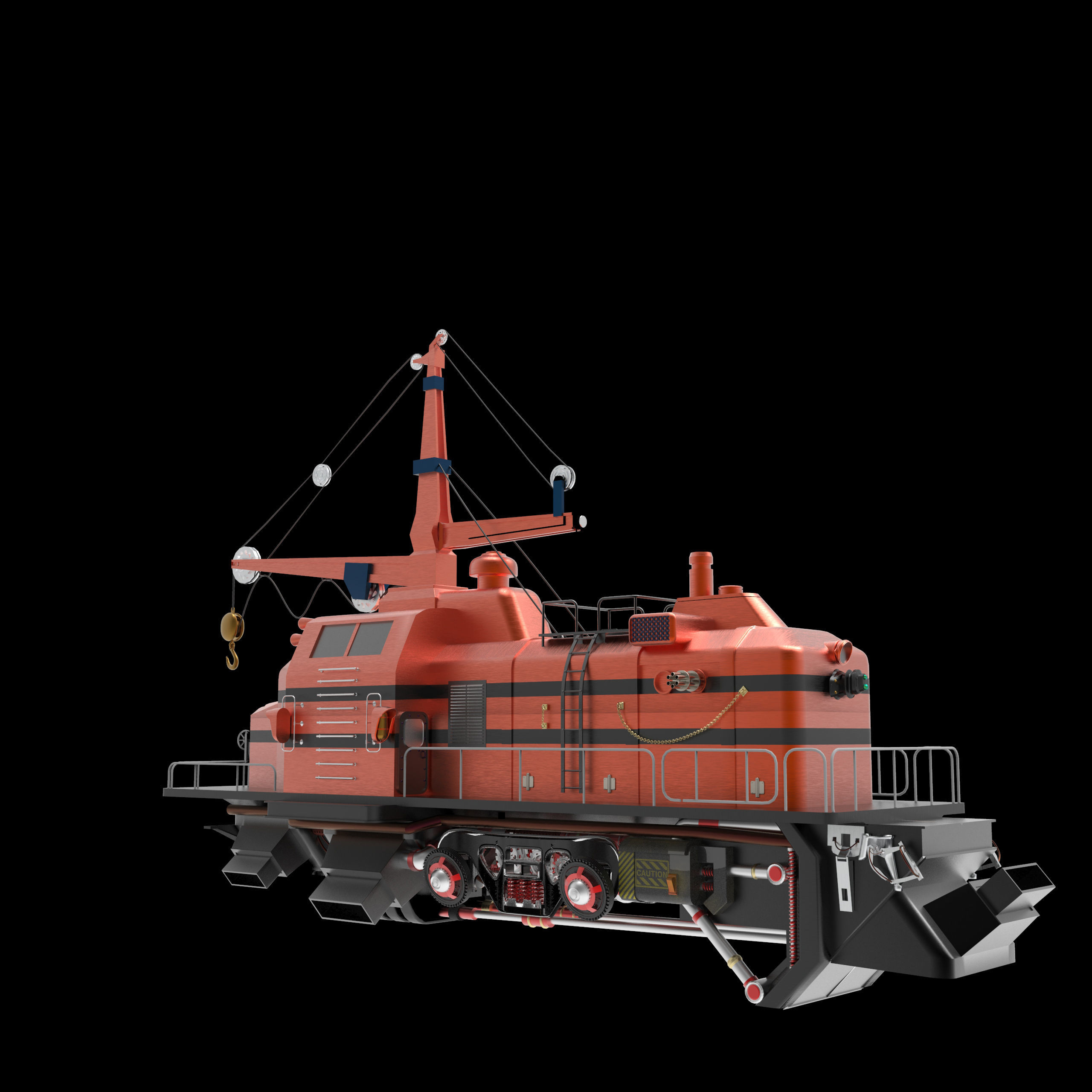 Spaceship rescue boat 3D model_7