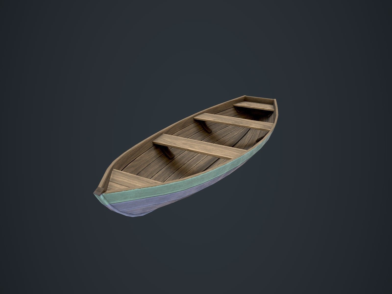 Wooden Boats Low-poly 3D model_3