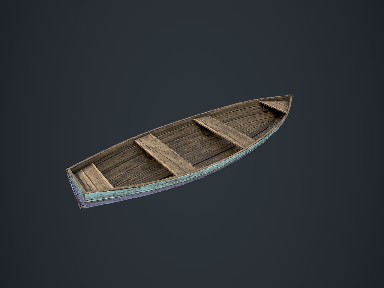 Wooden Boats Low-poly 3D model_14