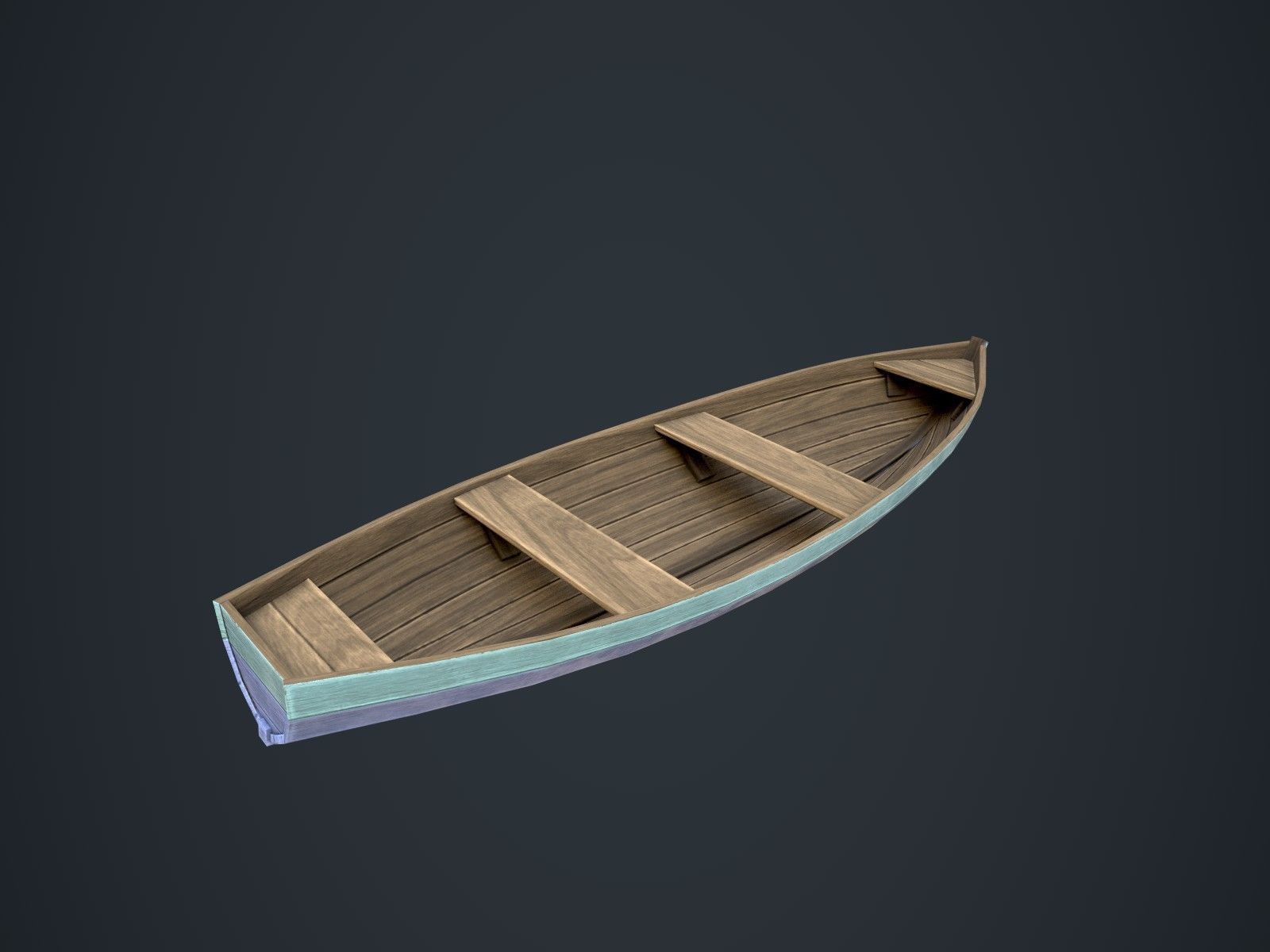 Wooden Boats Low-poly 3D model_5