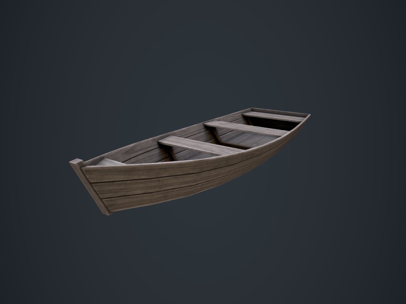 Wooden Boats Low-poly 3D model_7