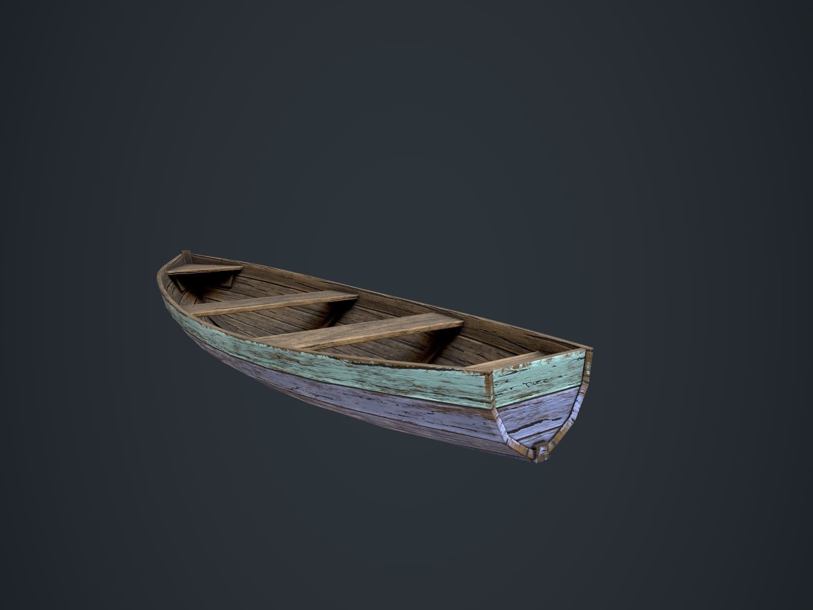 Wooden Boats Low-poly 3D model_13
