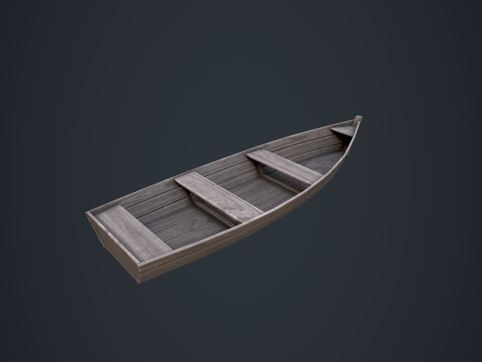 Wooden Boats Low-poly 3D model_9