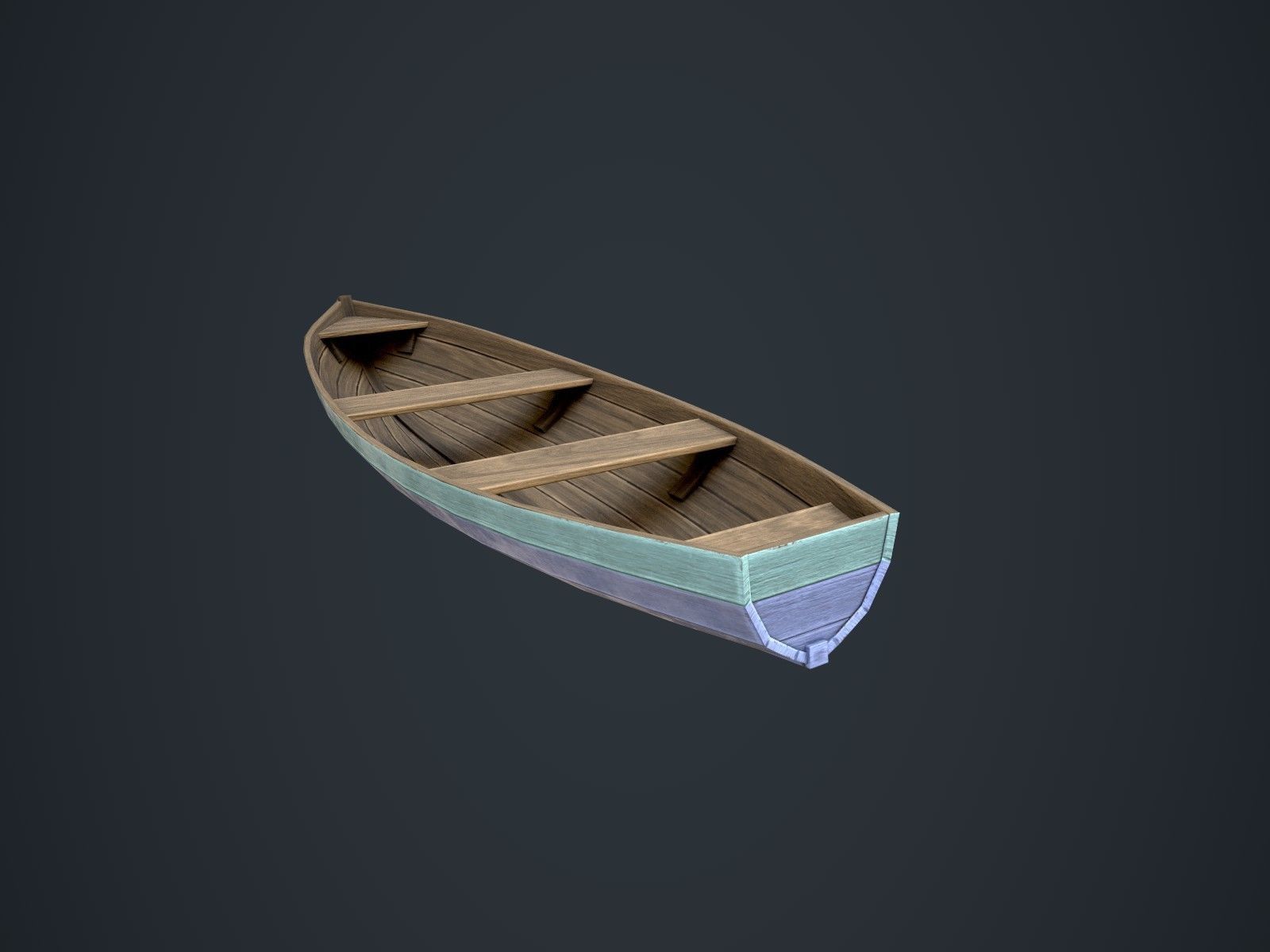 Wooden Boats Low-poly 3D model_4