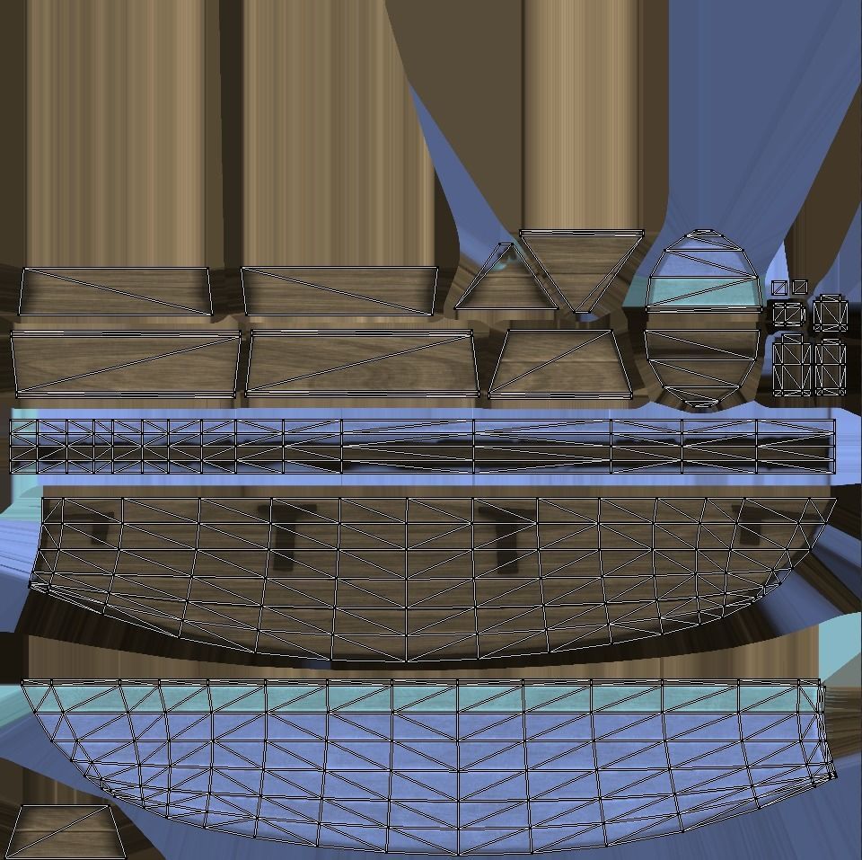 Wooden Boats Low-poly 3D model_24