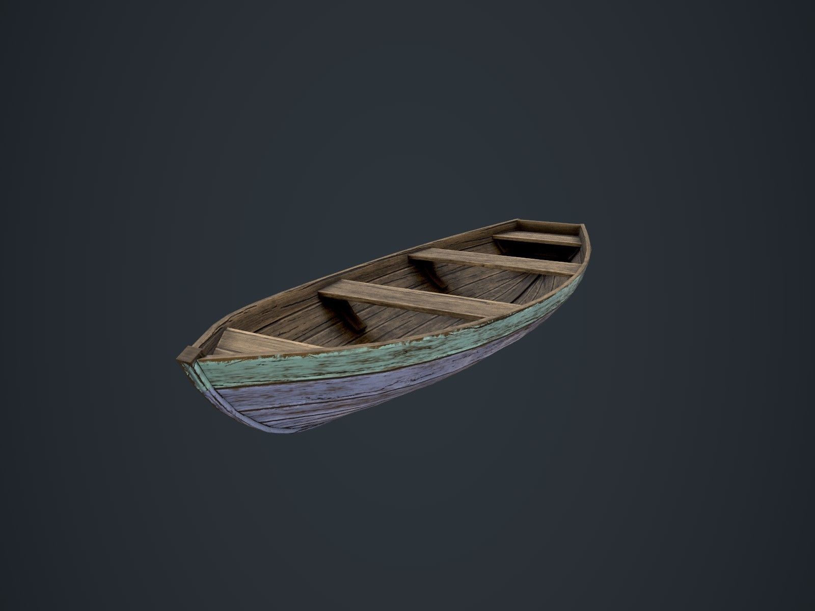 Wooden Boats Low-poly 3D model_12