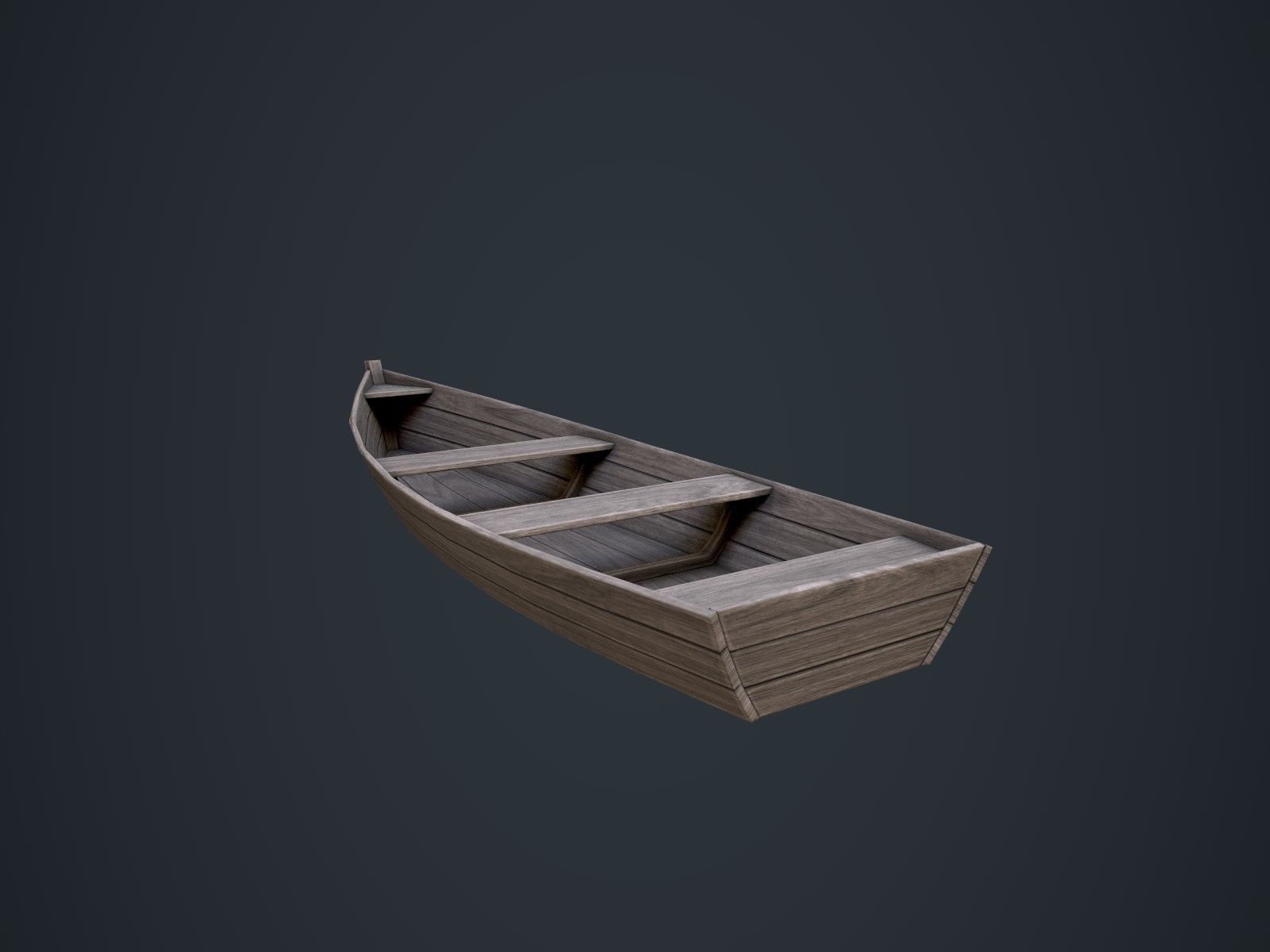 Wooden Boats Low-poly 3D model_8