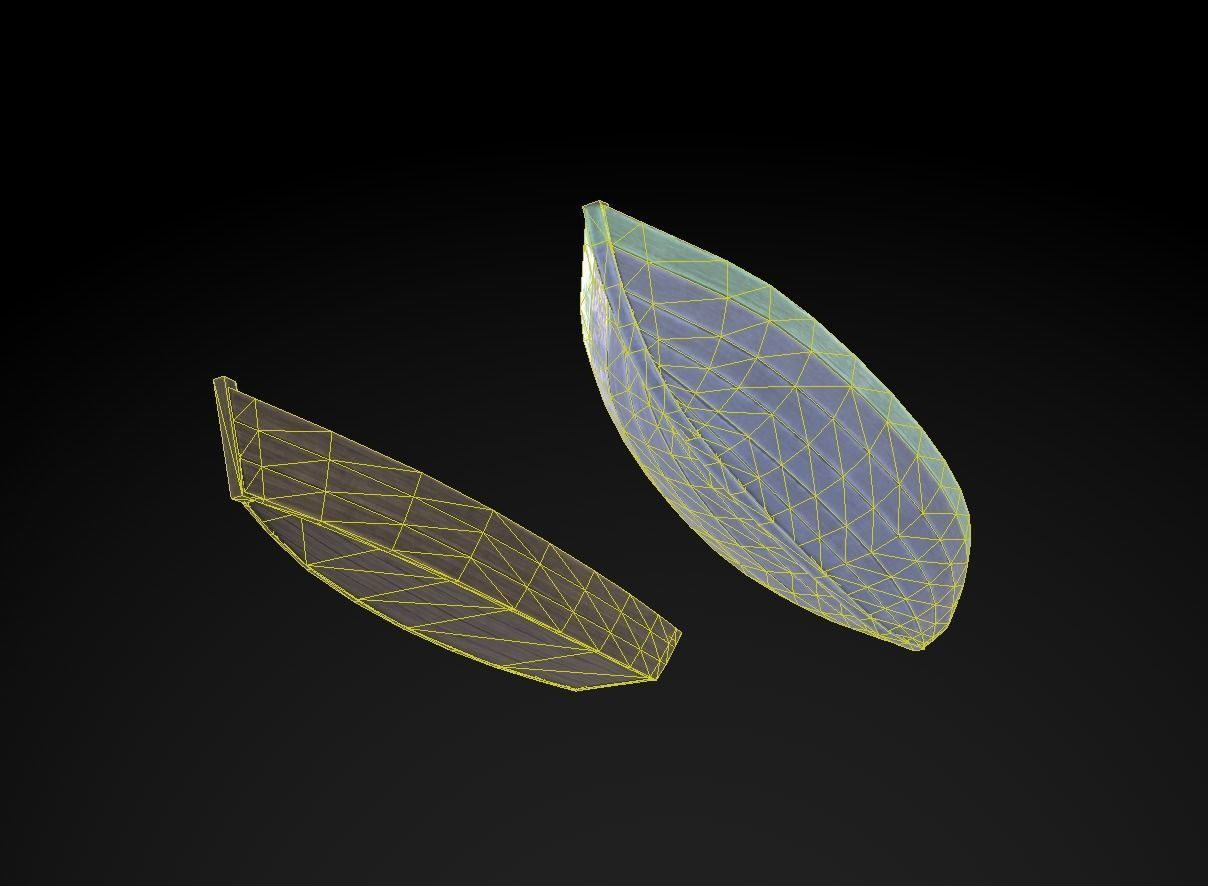 Wooden Boats Low-poly 3D model_22
