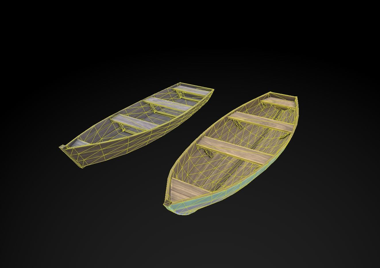 Wooden Boats Low-poly 3D model_21