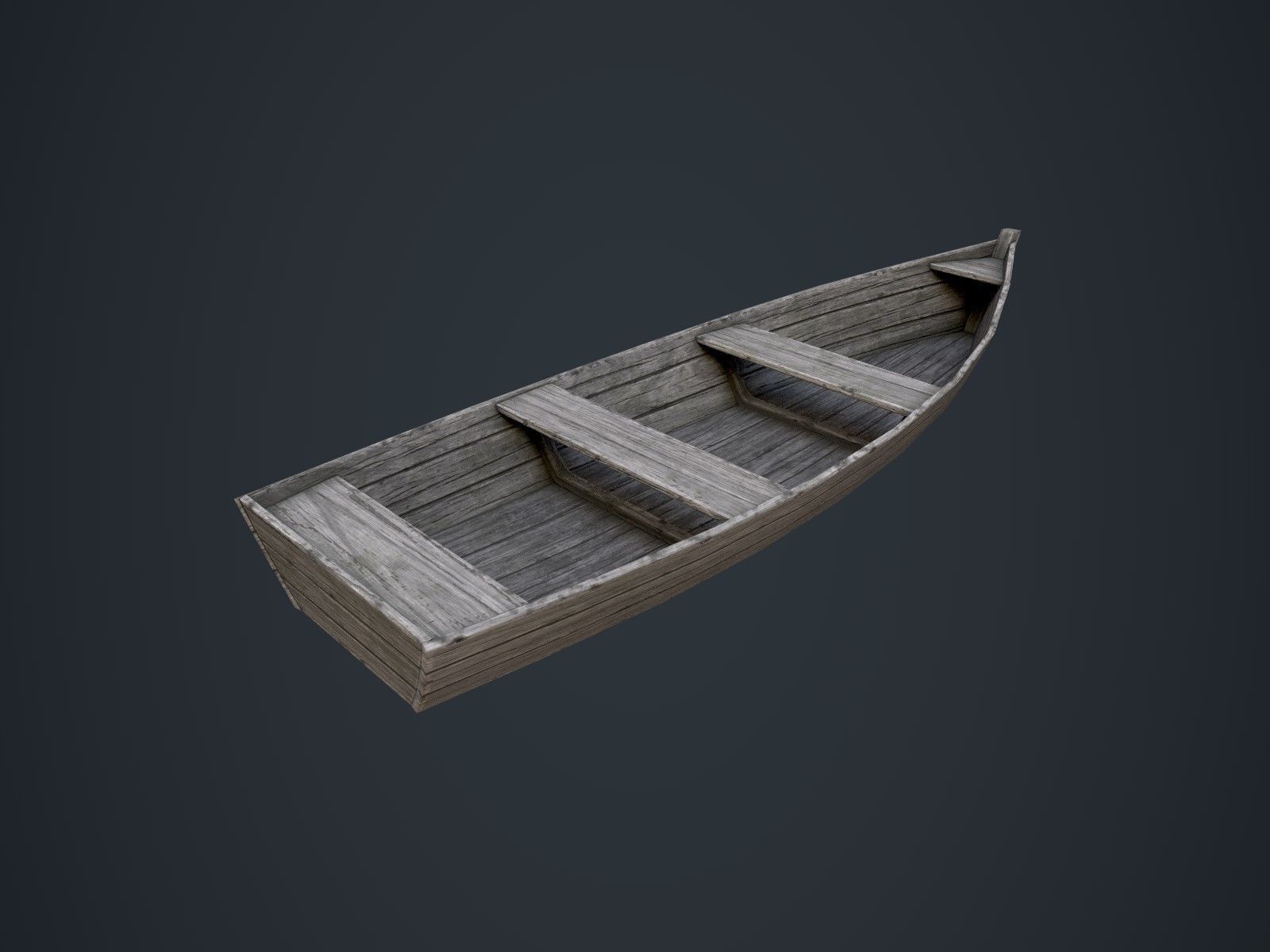 Wooden Boats Low-poly 3D model_19