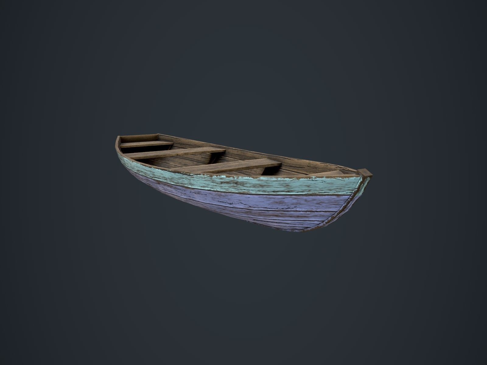 Wooden Boats Low-poly 3D model_15