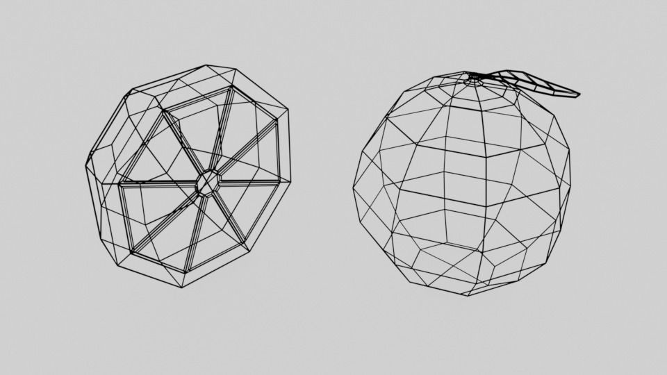 Low Poly Cartoon Orange Free 3D model_6