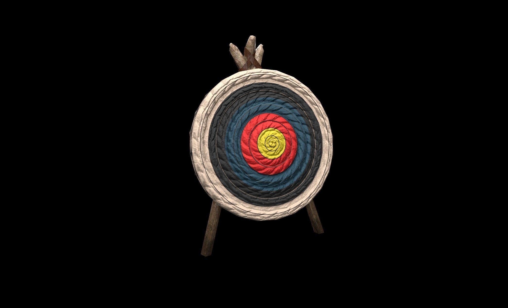 Archery Target - PBR - Textured Low-poly 3D model_7