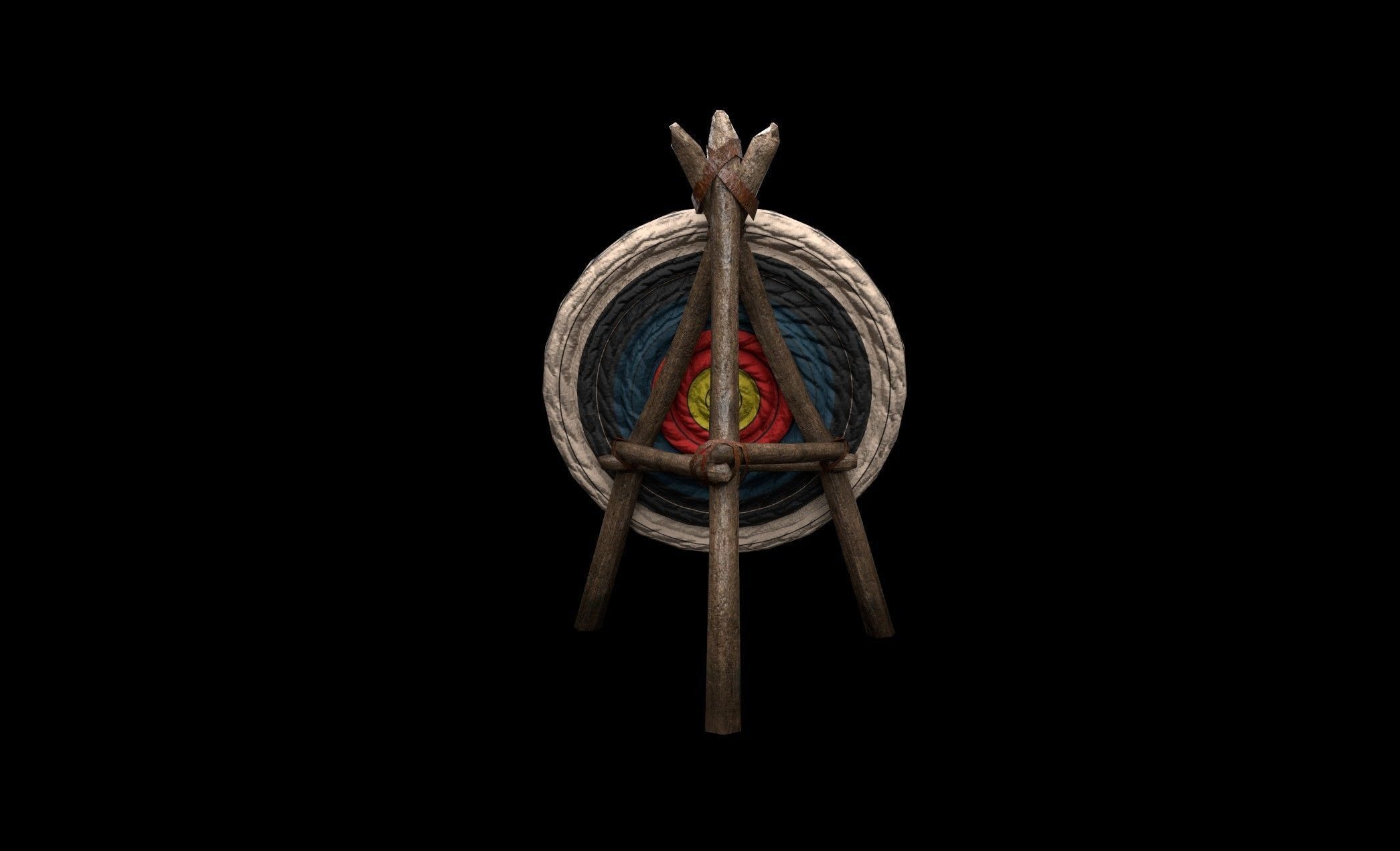 Archery Target - PBR - Textured Low-poly 3D model_4