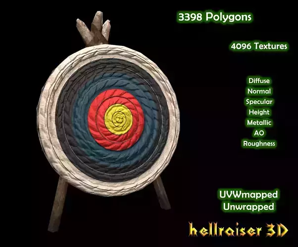 Archery Target - PBR - Textured Low-poly 3D model