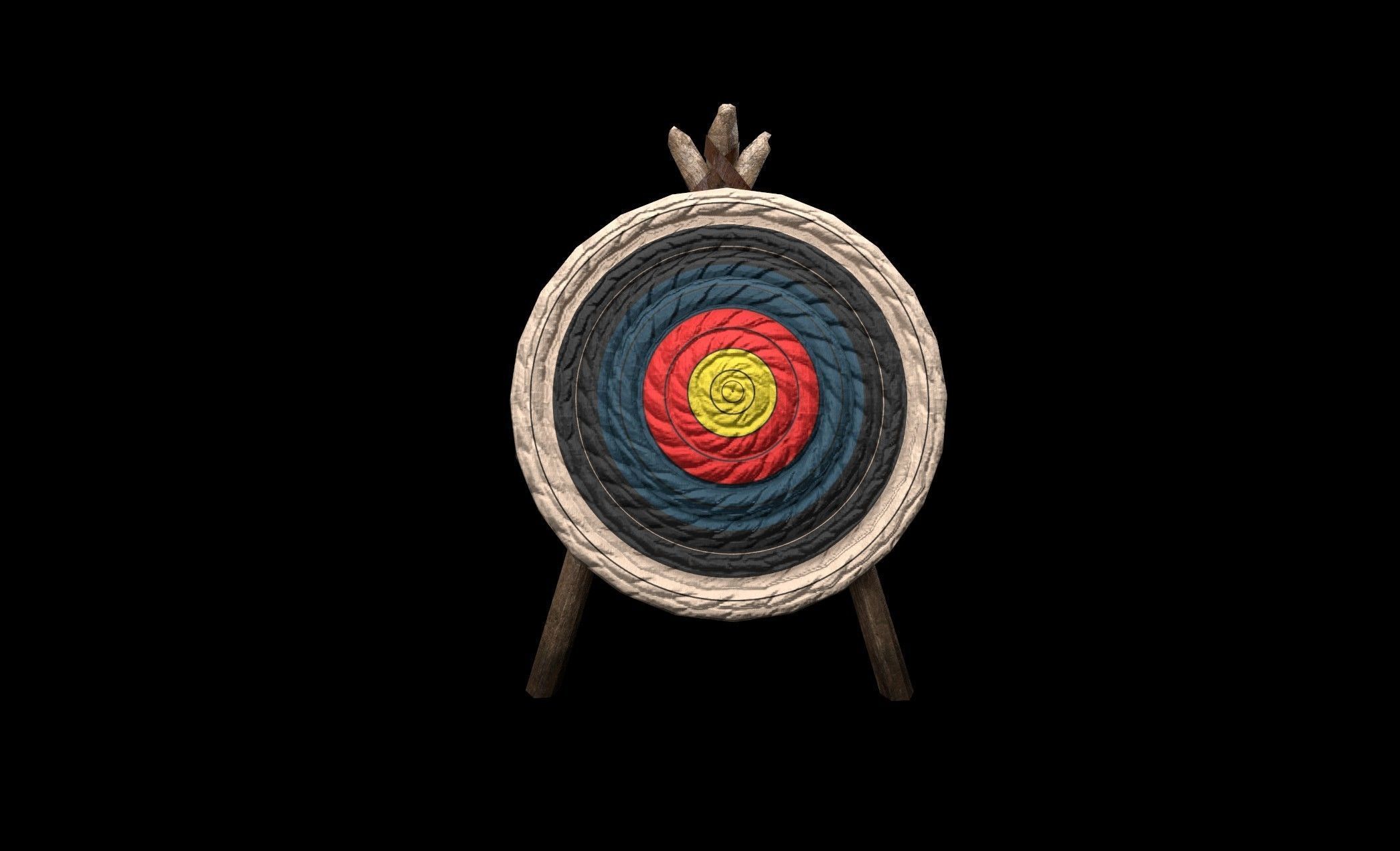 Archery Target - PBR - Textured Low-poly 3D model_8