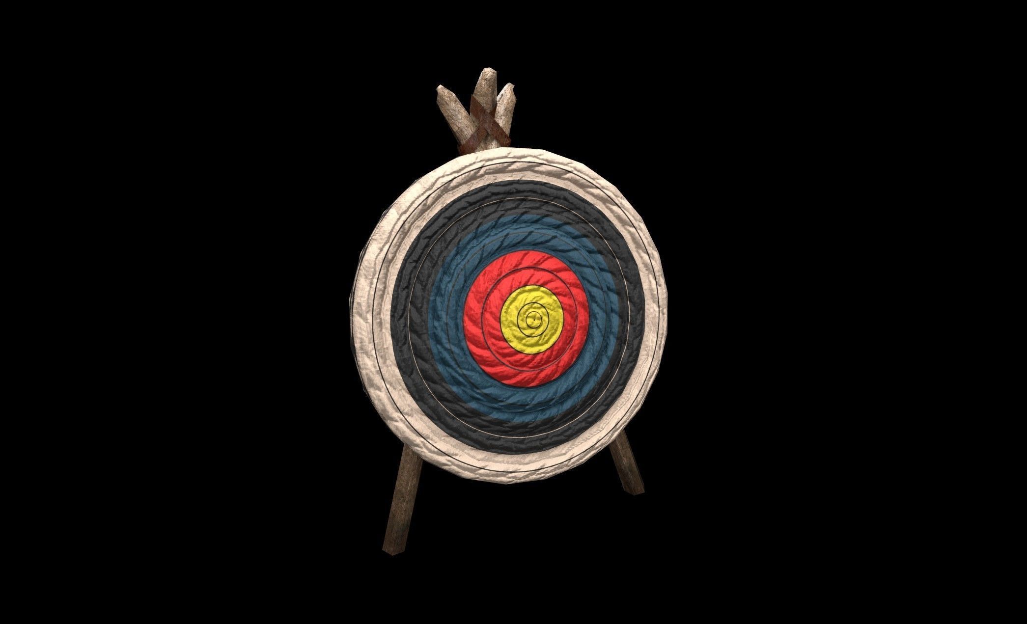 Archery Target - PBR - Textured Low-poly 3D model_1