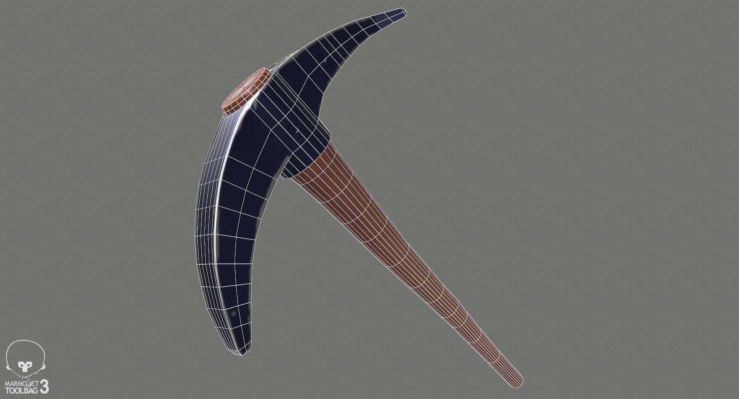 Pickaxe Stylized Low-poly 3D model_8