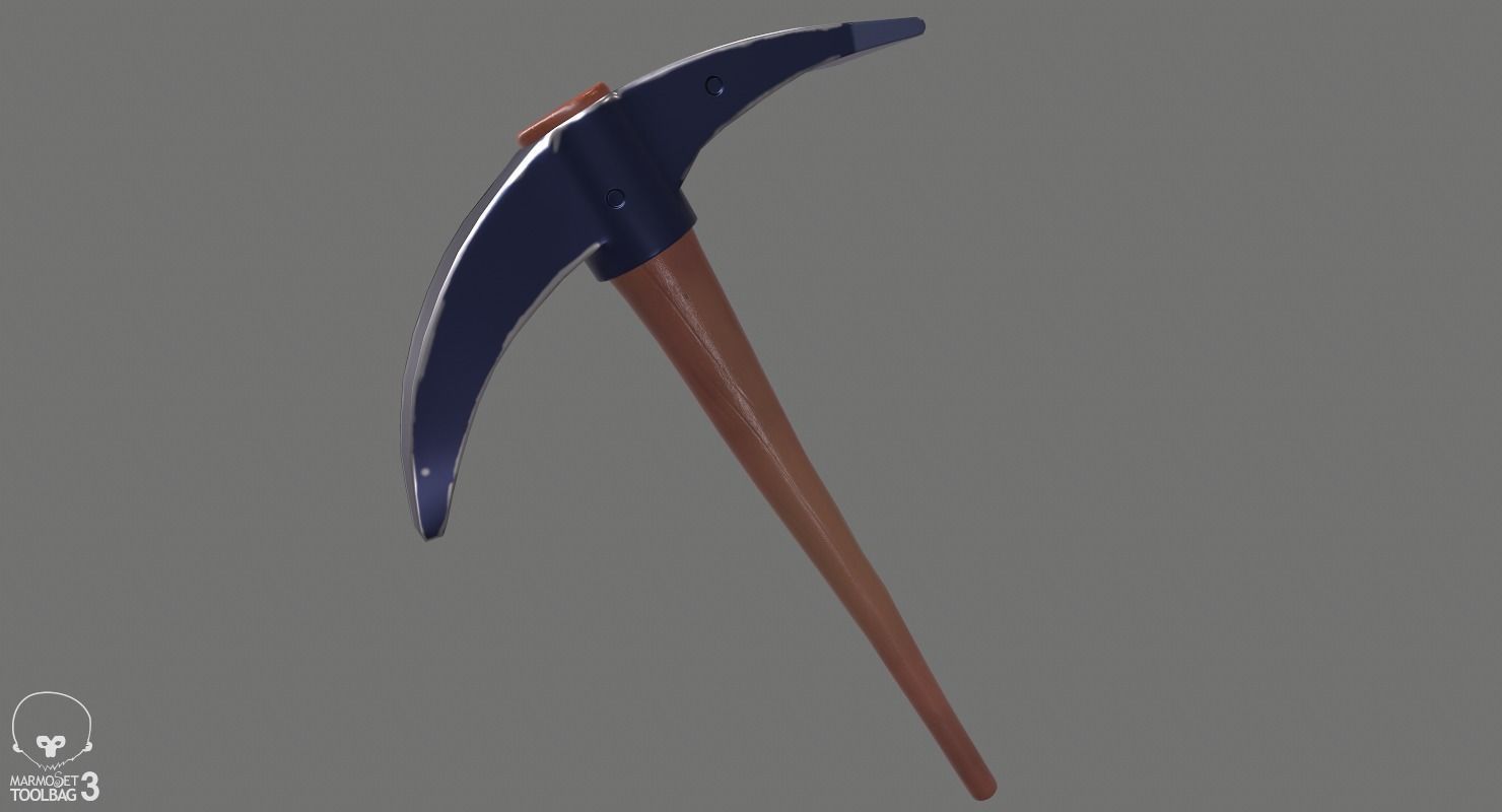 Pickaxe Stylized Low-poly 3D model_3