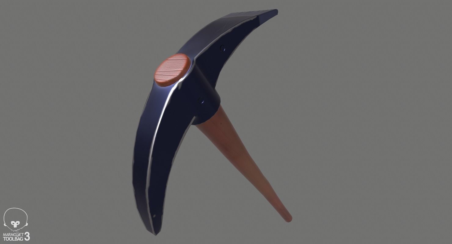 Pickaxe Stylized Low-poly 3D model_6