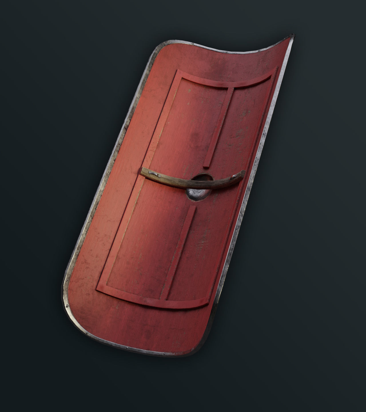 Roman Legionary Shield Scutum Low-poly 3D model_2