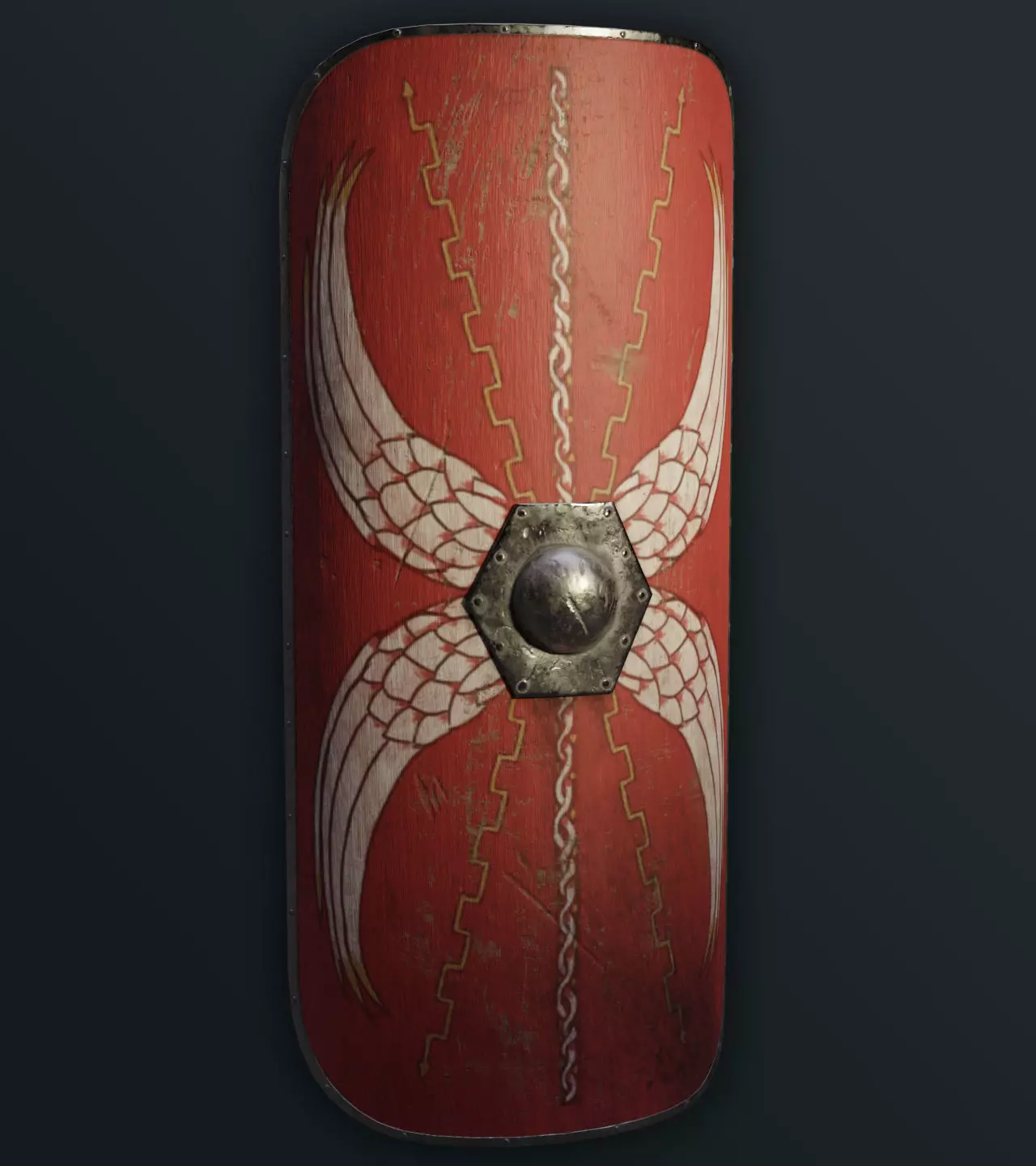 Roman Legionary Shield Scutum Low-poly 3D model_0