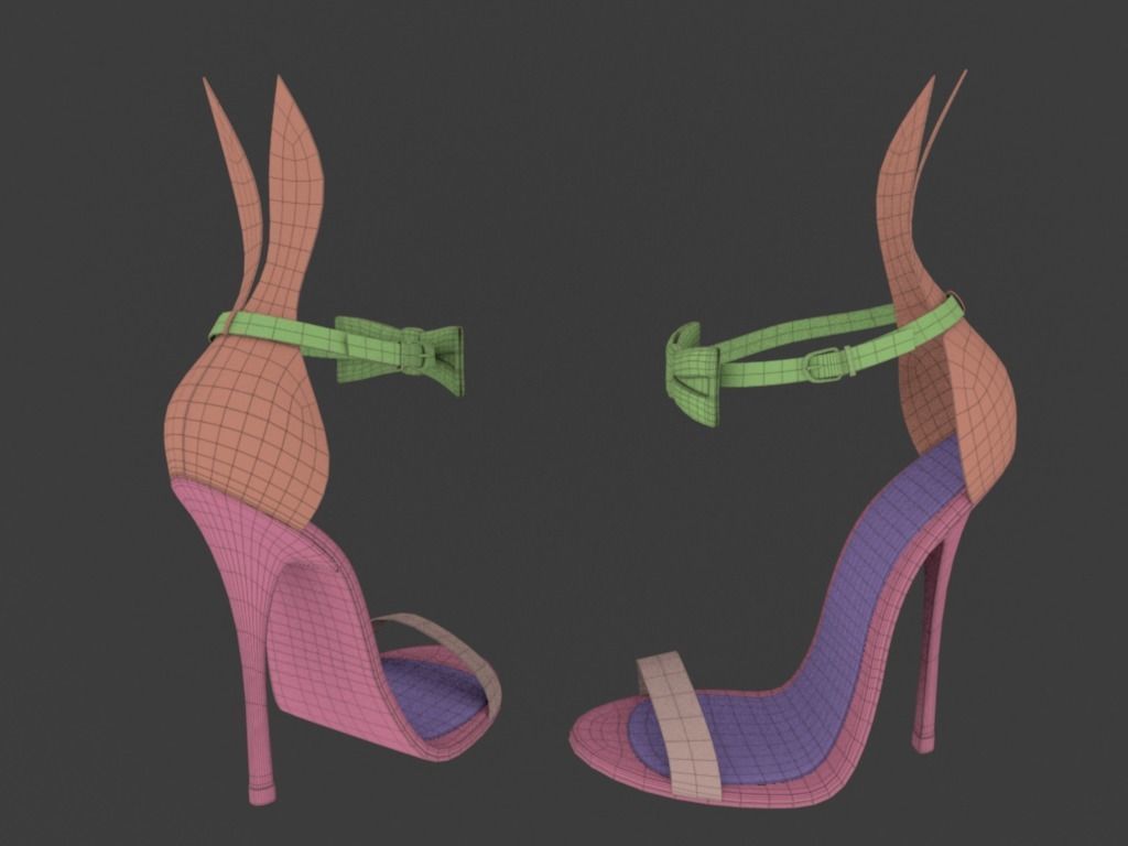 High Heels Playboy Bunny - Low Poly 3D model Low-poly 3D model_10