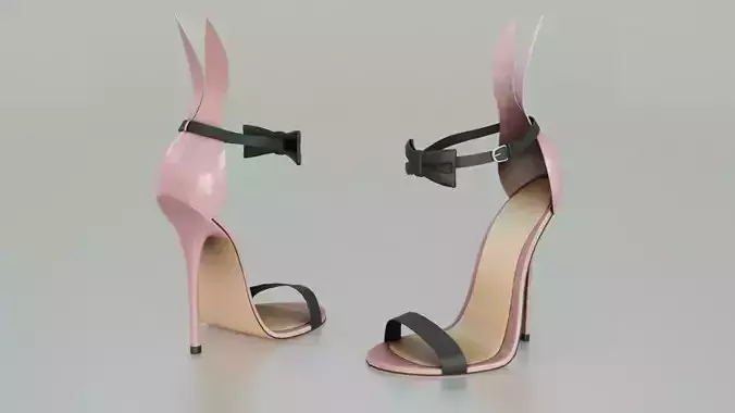 High Heels Playboy Bunny - Low Poly 3D model