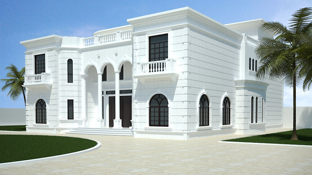WHITE VILLA 3D model_4