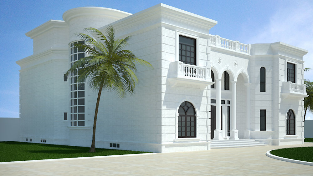 WHITE VILLA 3D model_5