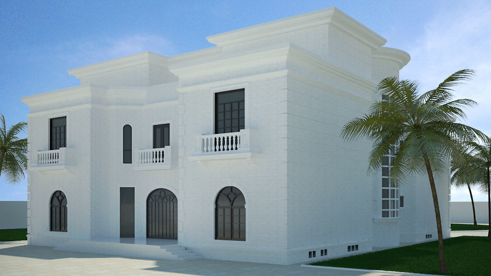 WHITE VILLA 3D model_6
